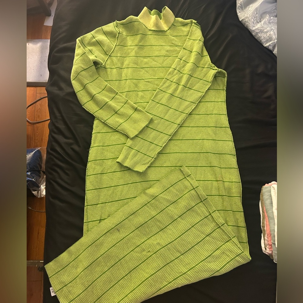 Target Green Striped Midi Dress